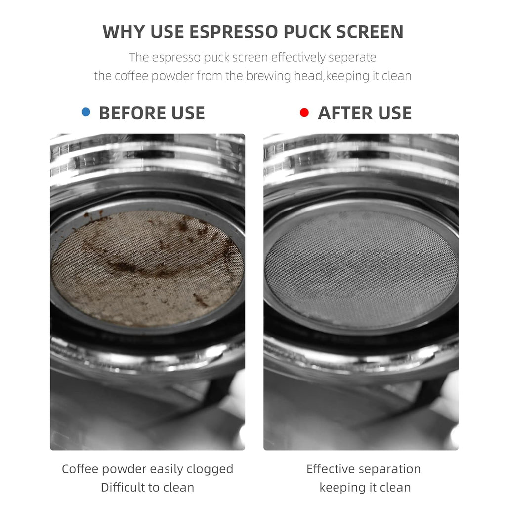Espresso Puck Screen-58.5 mm-titanium plated black